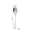 Acero inoxidable 1010 vajilla punta desnuda cuchara cuchara de mesa cuchara para café postre Suministros de Hotel cuchara de regalo soporte Logo