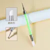 Pluma de uñas de fábrica al por mayor doble cabeza doble uso bolígrafo de taladro de silicona bolígrafo de silicona herramientas para uñas cepillo de uñas