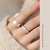 Anillo de plata esterlina S925 cepillado y esmerilado, anillo simple liso, anillo abierto para dedo, todo a juego, básico, simple, suave, decoración de mano R00499
