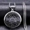 Medalla de Siete Ángeles collar de acero inoxidable y vidrio collar con talismán de Salomón joyería de protección sello