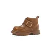 Botas Martin infantis, coleção outono 2026, modelo único, sapatos de couro estilosos estilo britânico para meninos e meninas, botas únicas