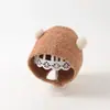 Novo Chapéu de Tricô com Proteção para Orelhas para Bebê Outono e Inverno, Conjunto de Duas Peças de Chapéu Quente e Cachecol para Crianças, Chapéu Gorro Fofo e Macio para Bebê