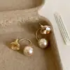 Pendientes de Corazón de Zirconia y Perla para Mujer (Delanteros y Traseros), Estilo Francés de Lujo Ligero, Personalidad, Moda Tendencia, Versátiles para el Trabajo y el Día a Día, Accesorios para Pendientes