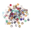 Cuentas Planas Cuadradas de Colores Transfronterizas Agujeros Medianos Cuentas de Cristal para Joyería DIY Accesorios Pulsera Collar Pendientes Accesorios para Bolsos