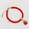 Este año pulsera de cordón rojo cobre rojo calabaza festiva bolsa de dinero oro rosa femenina acero de titanio retención de color regalo de Tanabata