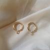Pendientes de Plata con Forma de Círculo Explosivo para Mujer Moda de Corea del Sur Elegante Celebridad Cibernética Estilo Frío de Gama Alta Pendientes Anillo Versátiles
