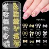 Studs para Unhas Metálicos Coloridos Dourado e Prata com Laço Redondo Estrela de Explosão Europeus e Americanos de Fronteira Patch para Unhas