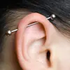 Acero inoxidable 10 piezas barra de barbell combinada barra transversal aretes de botón aretes de botón de cono afilado aretes de botón de circón de cuatro garras joyería para piercing al por mayor