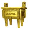 Decoración de trípode de latón shengding Trípode de doble dragón trípode cuadrado de bestia trípode Wanfu trípode Chengxin quemador de incienso trípode cuadrado regalo