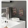 Venta Directa de Fábrica Portacepillos de Dientes Acero Inoxidable 304 Montaje en Pared sin Taladro Portacepillos de Dientes Eléctricos y Vaso para Enjuague Bucal