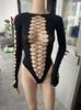 Ropa interior sexy, traje sexy ajustado, uniforme de tentación, medias de malla de una pieza con entrepierna abierta transparente para mujer, medias de red al por mayor