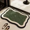 Alfombrilla de Baño Retro Estilo Francés de Tierra de Diatomeas, Alfombrilla Suave Resistente al Desgaste para el Hogar, Alfombrilla de Baño Antideslizante Absorbente de Agua para Inodoro