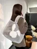 Moda Otoño e Invierno 2025 Bolso Nuevo de Piel con Patrón de Orejas de Conejo Bolso Tote Relleno Bolso de Hombro de Gran Capacidad para Mujer