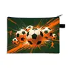Cartera para monedas grande de temática de fútbol nueva de Temu transfronteriza, bolsa simple cuadrada para almacenamiento de papelería, estuche para lápices de gran capacidad para estudiantes
