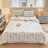 Colcha de verano de algodón tejido de soja, colcha de verano fresca, colcha de aire acondicionado, diseño fino de dibujos animados, lavable a máquina, colcha de regalo, disponible para venta al por mayor y dropshipping