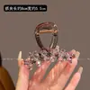 Presilha de Cristal Rosa de Alta Qualidade para Rabo de Cavalo Alto com Pouco Volume de Cabelo, Presilha de Cabelo Bola Cheia, Acessório de Cabeça para Mulheres, Presilha de Tubarão na Parte de Trás da Cabeça