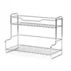 Organizador de Mesa Multifuncional para Maquiagem Porta-Copos Prateleira em Camadas Prateleira de Armazenamento de Aço Inoxidável