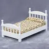 1:12 casa de muñecas casa de muñecas mini muebles comida en miniatura juego bolsillo dormitorio estilo pastoral floral cama individual