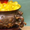 Bol de Tesoro Pixiu con Manchas Doradas de Latón Completo Hongda, Bol de Riqueza con Pátina Retro Estilo Suzhou Adorno de Regalo