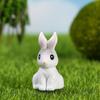 Micro Enfeites de Paisagem Coelho Branco Fofo Coelho Coelho Orelhas Pequenas Resina Artesanato Pequenos Enfeites