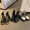 Botas Martin de una sola pieza dulces para Primavera y Otoño Mujer 2026 Botas Cortas de Suela Gruesa para Primavera y Otoño para Mujeres Menudas Aumentar Altura Temperamento Botas Individuales