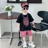 Conjunto de Verano para Niños: Conjunto Trendy de Manga Corta para Niños 2026 Nueva Moda Bebé Verano Camiseta y Shorts Conjunto de Dos Piezas Delgado