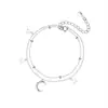 Prata Shenzhen S925 Prata Esterlina Pulseira Dupla Camada Estrela Lua Feminina 2022 Nova Moda Pulseira Nicho Luxo Leve Pulseira de Alta Qualidade