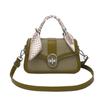Bolsa de cor sólida feminina, nova moda 2025, bolsa transversal de ombro, bolsa pequena portátil para trabalho, costura de seda, lenço