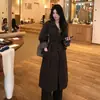 Otoño 2026 Estilo Coreano Nuevo Diseño de Nicho Versátil para el Trabajo Holgado Color Sólido Cuello Solapa Gabardina para Mujer