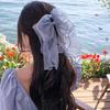 Diadema de Malla de Hada con Lazo Pasador Serpentina Blanco Súper Hada Princesa Parte Trasera Cabeza Pinza de Primavera Estilo Bosque Accesorios para el Cabello Femeninos