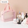 Bolsa de Mensageiro Coreana de Grande Capacidade PU Fosco Transparente Impermeável Espessada Lavável Armazenamento à Prova de Poeira Bolsa de Cosméticos Exportação