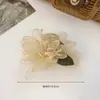 Pinza para el pelo con forma de flor de rosa de malla sintética, Pinza de estilo perezoso, Pinza de tiburón grande tipo hada, Accesorio para el pelo para recoger el pelo suelto