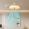 Lámpara Ventilador de Dormitorio Bauhaus Estilo Crema Calabaza Ventilador Silencioso Invisible Ventilador de Techo Integrado para Habitación 461L