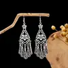 Pendientes Geométricos de Flor Europeos y Americanos Transfronterizos para Mujer, Estilo Étnico Retro, Temperamento Artístico, Pendientes de Borla Personalizados, Venta al por Mayor de Joyería