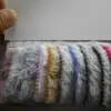 Atacado em Estoque Pelo Falso de Coelho com Efeito Descolorido, Pelúcia Longa Bicolor de Veludo PV para Materiais de Vestuário e Calçados