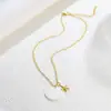 Série Oceano de Verão Estrela-do-Mar Golfinho Concha Colar de Aço Titânio Estilo Verão Personalizado Nicho Conservação de Cor Venda Direta da Fábrica