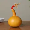 Pieza de mano de Calabaza Natural con Cabeza de Dragón y Cuerda Roja, Adorno para Coche u Oficina, Calabaza de Mano para Girar y Descomprimir