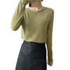 Camiseta Básica de Terciopelo Doble Cara para Mujer, Otoño e Invierno, Manga Larga Cepillada, Forro Polar, Estilo Coreano, Top Blanco con Cuello Redondo