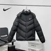 Estilo Americano Cuello Alto Raya Reflectante Algodón Abrigo Hombres Invierno Holgado Casual Negro Versátil Chaqueta con Capucha Transfronteriza Hombres Abrigo de Algodón