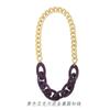 Nuevo Collar de Cadena Dorada de Moda para Comercio Exterior Mezclado con Acrílico Morado Personalizado Guangzhou Especial Transfronterizo