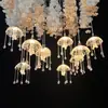 Boda Boda Decoración Lámpara de Araña Acrílico Medusa Luminosa Cadena de Luces de Mecha Colgante Carga Suave Luces de Ambiente Festivo