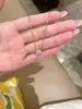 Collar de Plata de Ley S925 Mismo Estilo que Zhao Lusi para Mujer Moissanita de Un Quilate Cuatro Garras Diamante de Alto Carbono 5A Cadena Sencilla para Clavícula