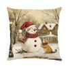 Funda de almohada navideña 2026 Estampado de Papá Noel Poliéster Cojín Decorativo para sofá Funda de cojín Regalo de temporada