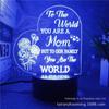 Luz de noite criativa acrílica 3D transfronteiriça Saudações em inglês Presente Feliz Dia das Mães para a mamãe Luminária de mesa LED