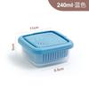 Mini caja de almacenamiento transparente de doble capa para escurrir cebolletas, jengibre y ajo, con tapa, para el refrigerador de la cocina.