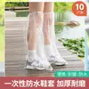 Cubrezapatos desechables para lluvia Impermeables Antideslizantes de Plástico Transparente Engrosado Resistentes al Desgaste Cubrepies Impermeables de Tubo Alto Tubo Largo para Días Lluviosos