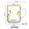 Taza de Vidrio Patchwork Pura Pintada a Mano de Nuevo Modelo Transfronteriza, Taza para Jugo con Diseño en Relieve, Taza Gruesa Pintada a Mano para Desayuno, Taza Alta