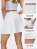 Falda Short de Yoga Anti-Exposición de Cintura Alta, Falda de Tenis Transpirable Dos en Uno, Falda Deportiva Versátil de Color Sólido para Mujer, Verano D26090