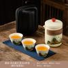 Conjunto de chá de cerâmica estilo chinês criativo, bandeja de chá expresso portátil, bolsa de armazenamento de alta qualidade, personalização de xícaras de viagem de negócios