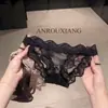 Bragas Femeninas Sexy de Encaje con Entrepierna Extendida, Nuevas de Verano 2026 Transparentes Caladas de Triángulo con Entrepierna de Algodón Puro
